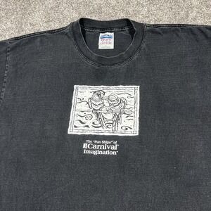 Vintage Carnival Cruise Promo XL Faded Black Parrot Birds Box Logo Company